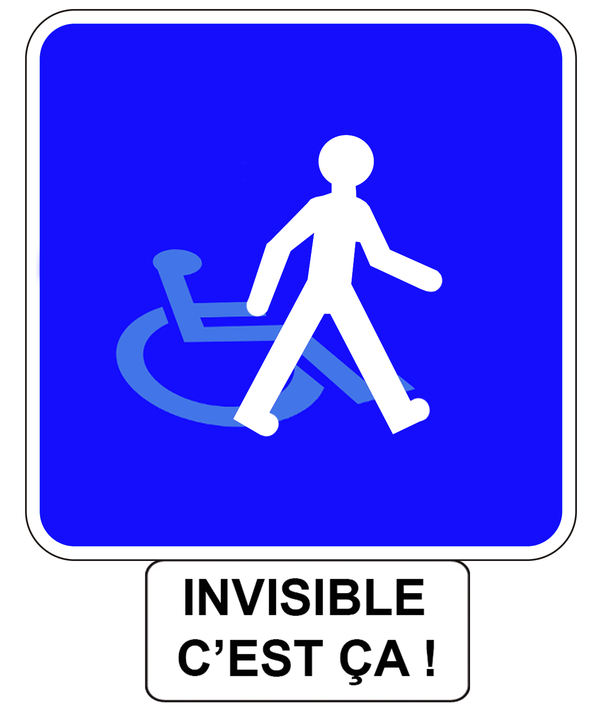 Panneau handicap invisible